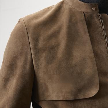  Ambrosi Kahve Erkek Bomber Süet Deri Ceket