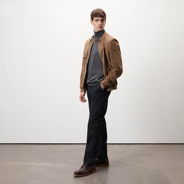  Ambrosi Kahve Erkek Bomber Süet Deri Ceket