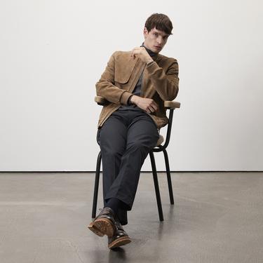  Ambrosi Kahve Erkek Bomber Süet Deri Ceket