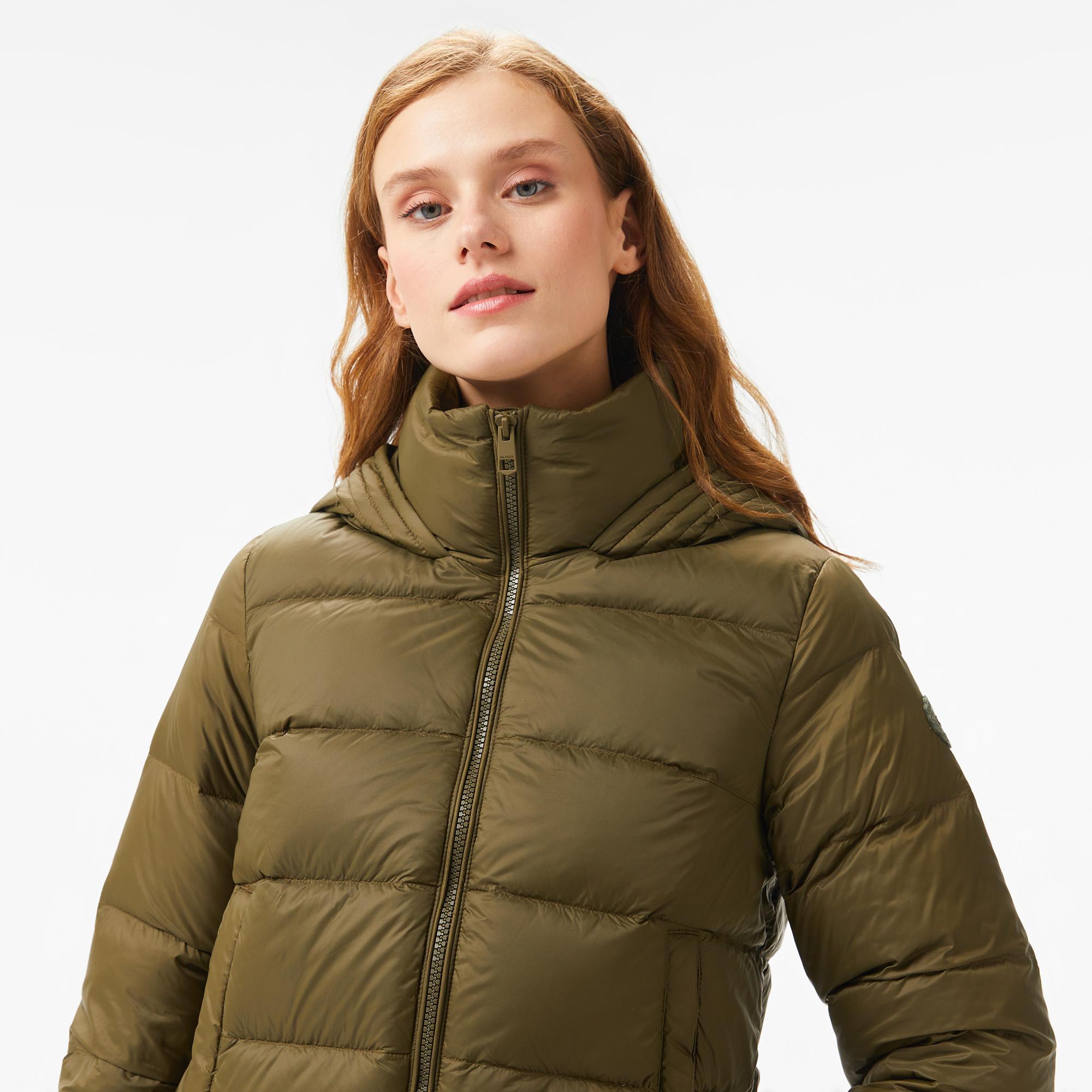 Tommy Hilfiger Down Casual Kadın Haki Ceket