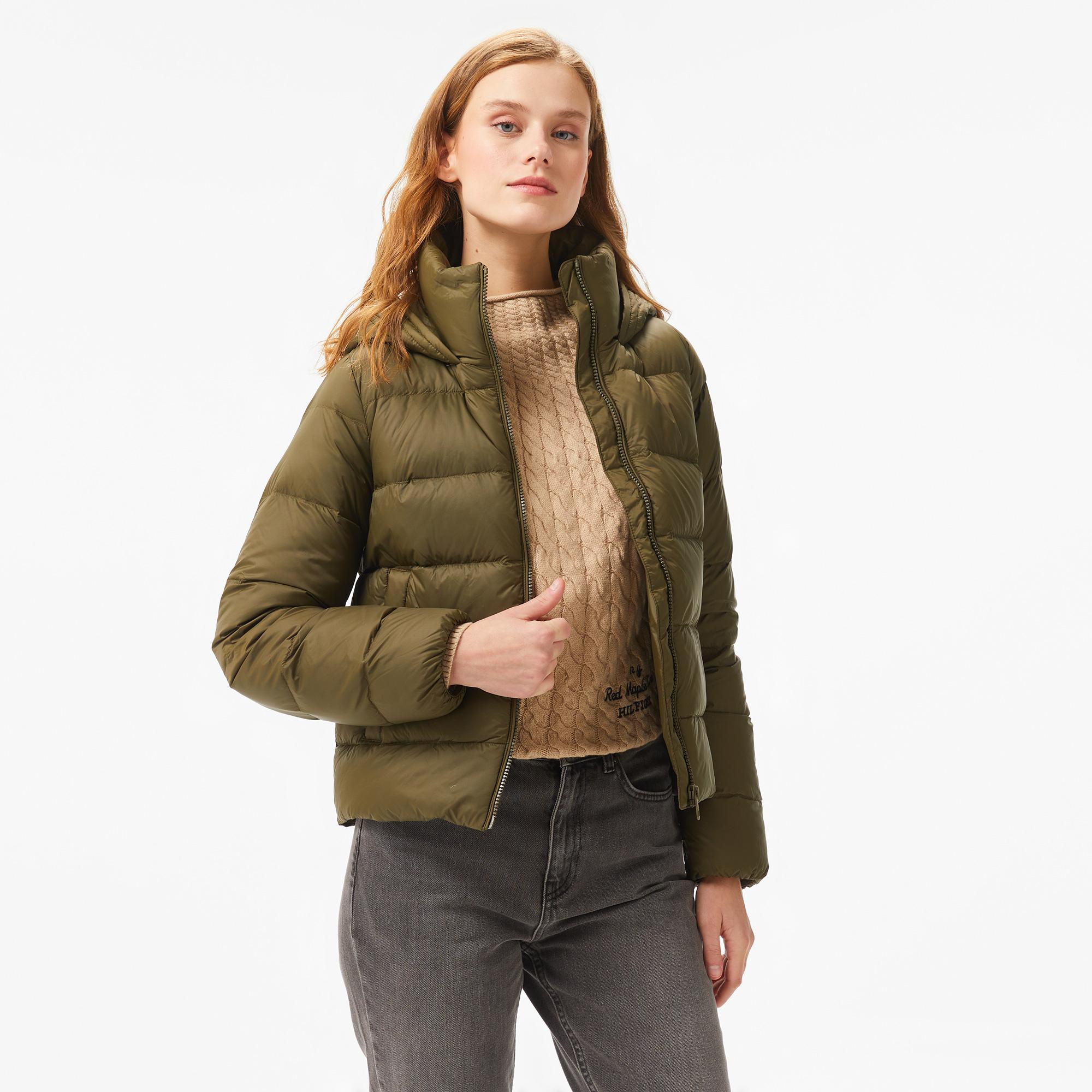 Tommy Hilfiger Down Casual Kadın Haki Ceket