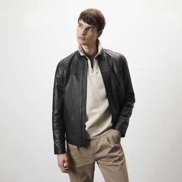  Dyami Siyah Erkek Deri Mont