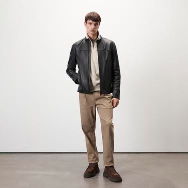  Dyami Siyah Erkek Deri Mont