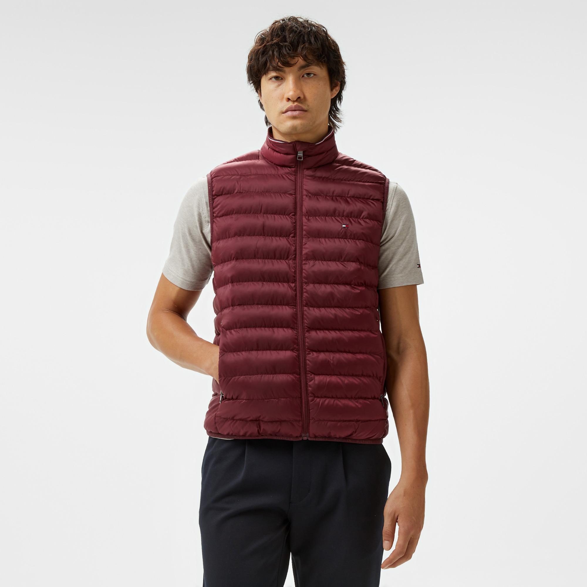 Tommy Hilfiger Packable Recycled Vest Erkek Bordo Yelek