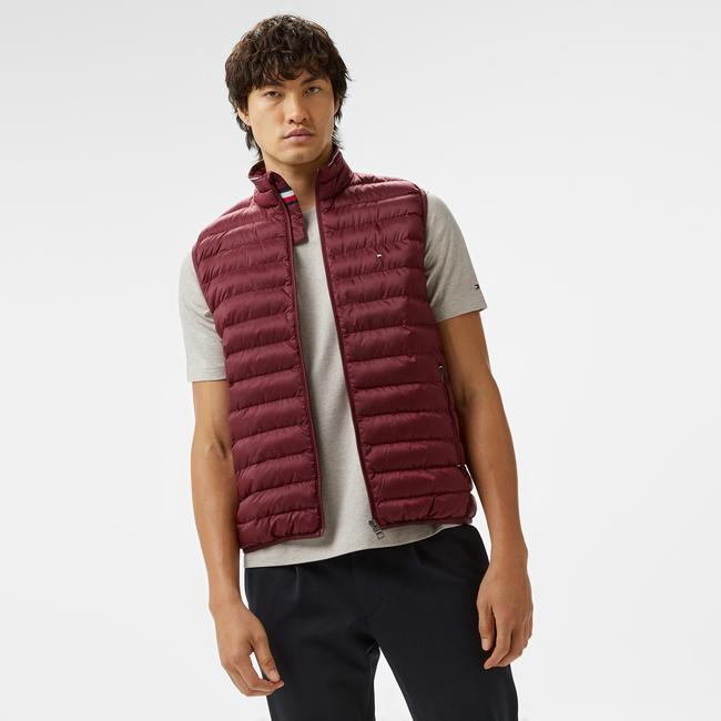  Tommy Hilfiger Packable Recycled Erkek Bordo Yelek