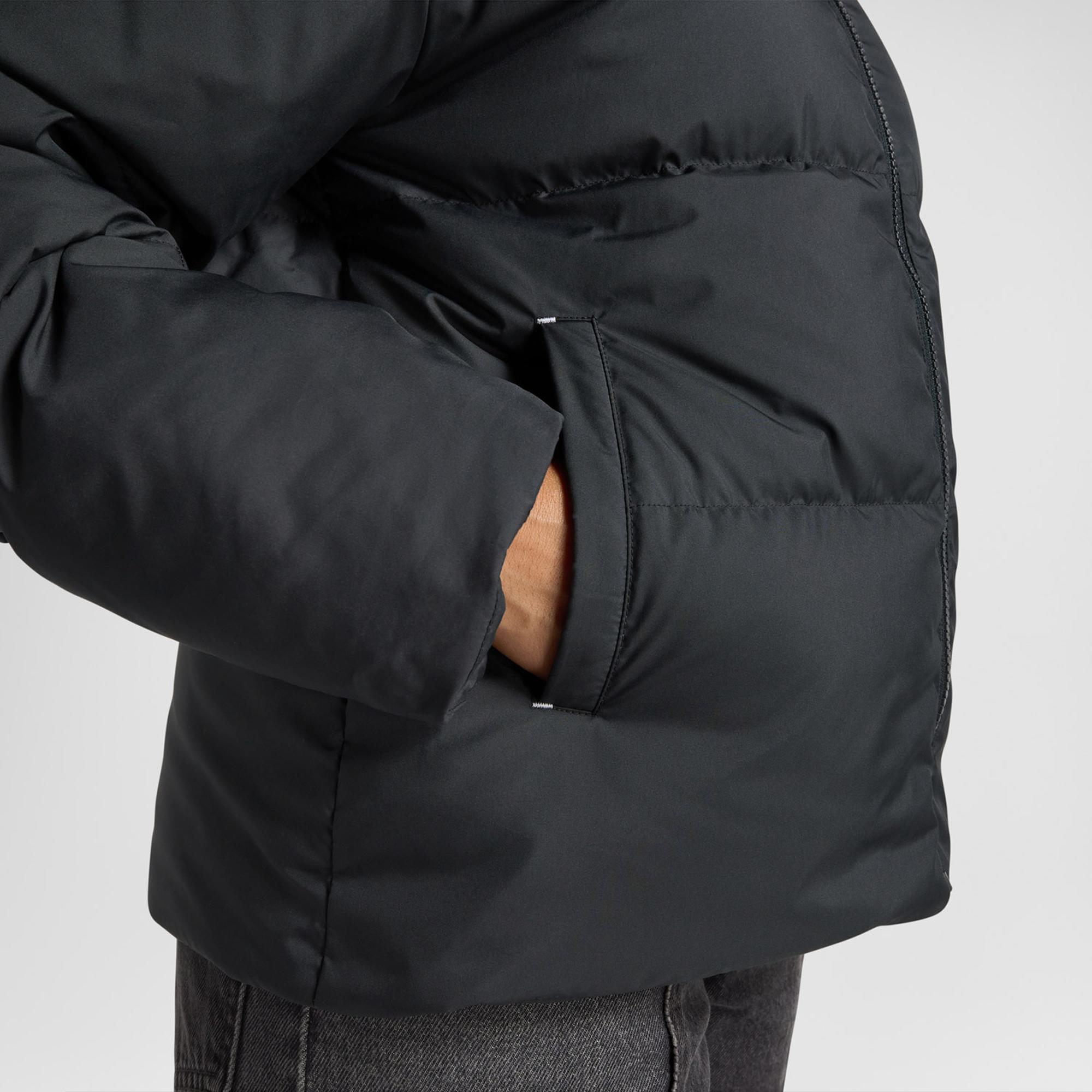 Converse Kadın Kapüşonlu Siyah Şişme Mont