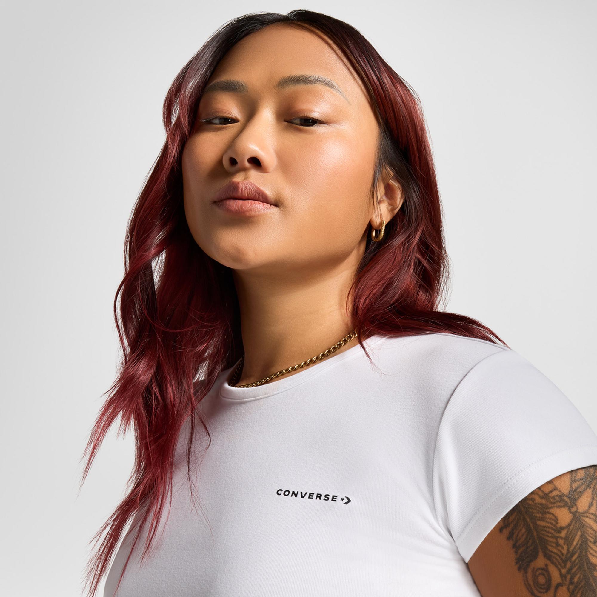 Converse Wordmark Kadın Beyaz T-Shirt