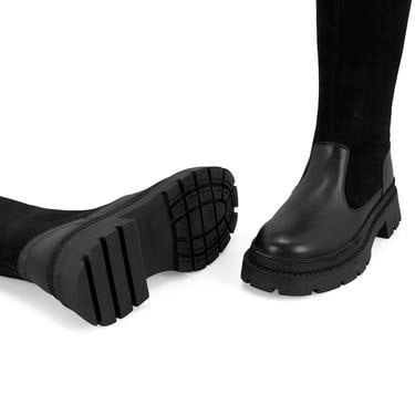  Kadın Siyah Deri Çizme