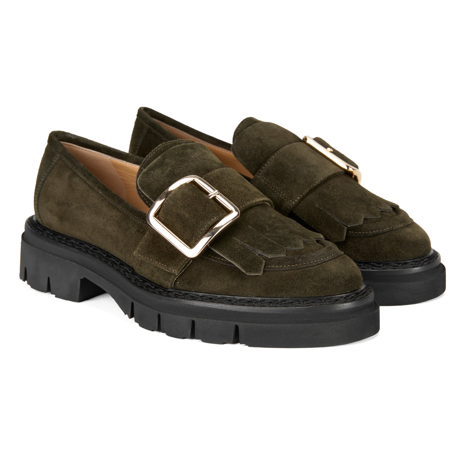  Luca Grossi Yeşil Kadın Püsküllü Süet Loafer Ayakkabı