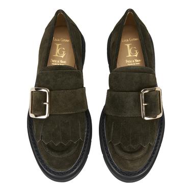  Luca Grossi Yeşil Kadın Püsküllü Süet Loafer Ayakkabı