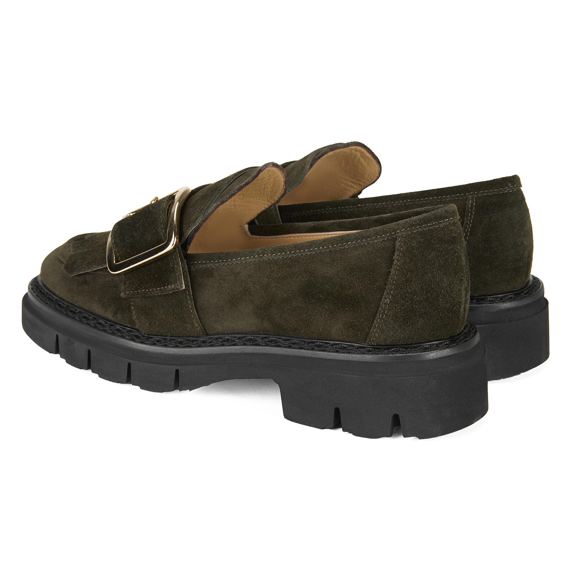 Luca Grossi Yeşil Kadın Püsküllü Süet Loafer Ayakkabı