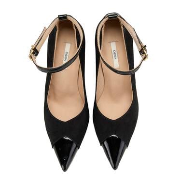  Kadın Siyah Süet Topuklu Abiye Ayakkabı