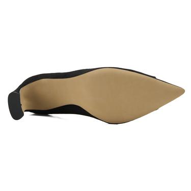  Kadın Siyah Süet Topuklu Abiye Ayakkabı