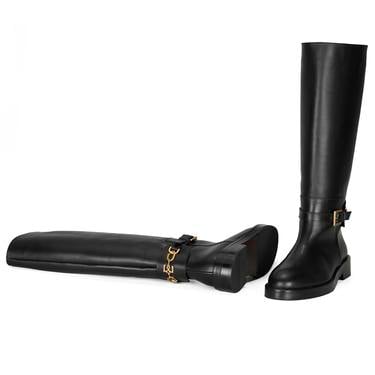  Kadın Siyah Deri Çizme