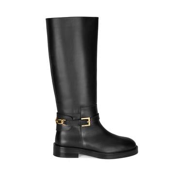  Kadın Siyah Deri Çizme