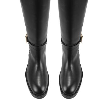  Kadın Siyah Deri Çizme
