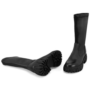  Kadın Siyah Deri Bot