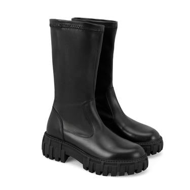  Kadın Siyah Deri Bot