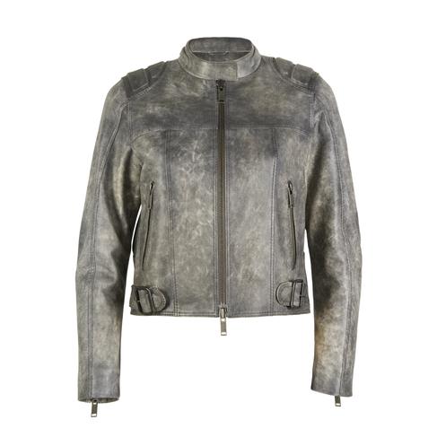  Yulia Gri Kadın Deri Mont