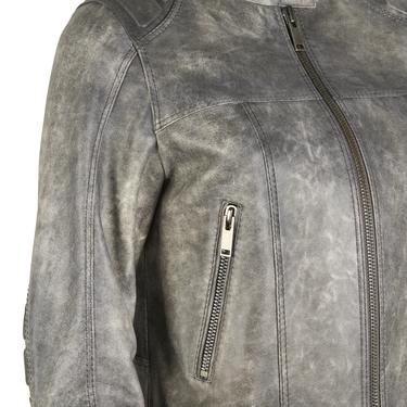  Yulia Gri Kadın Deri Mont