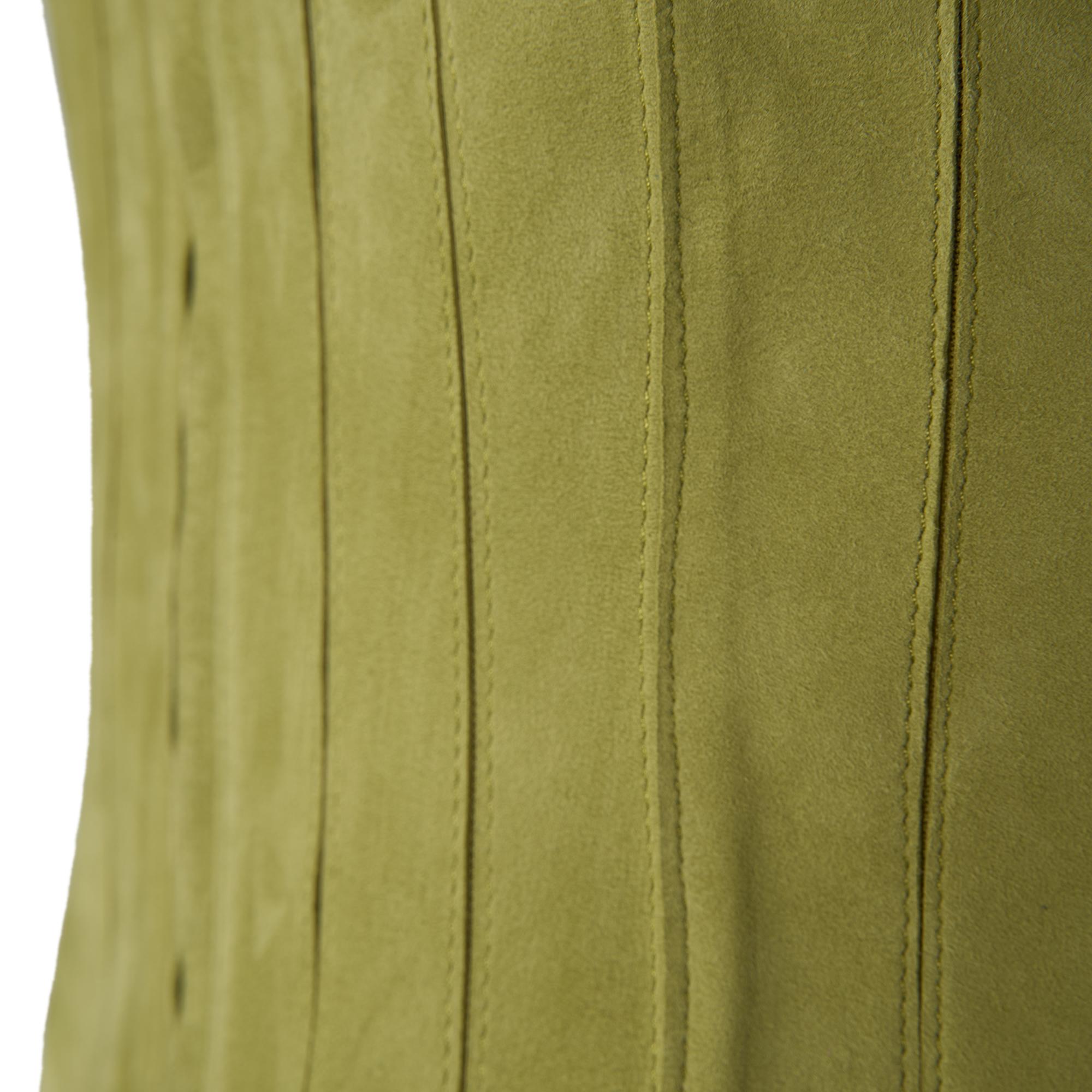 Deundria Yeşil Kadın Panelli Fit Süet Ceket