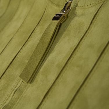  Deundria Yeşil Kadın Panelli Fit Süet Ceket