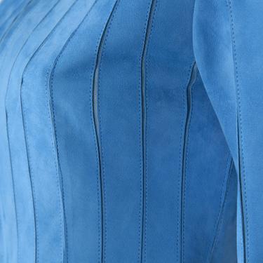  Deundria Mavi Kadın Panelli Fit Süet Ceket