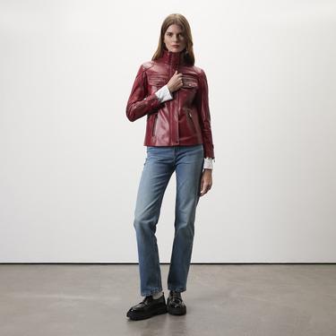  Briellen Kırmızı Kadın Deri Mont