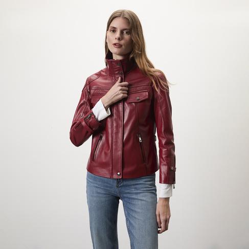  Briellen Kırmızı Kadın Deri Mont