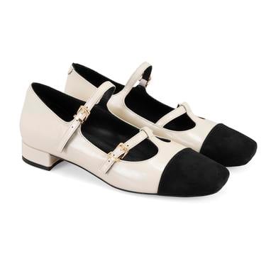  Kadın Bej Mary Jane Rugan Babet