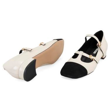  Kadın Bej Mary Jane Rugan Babet