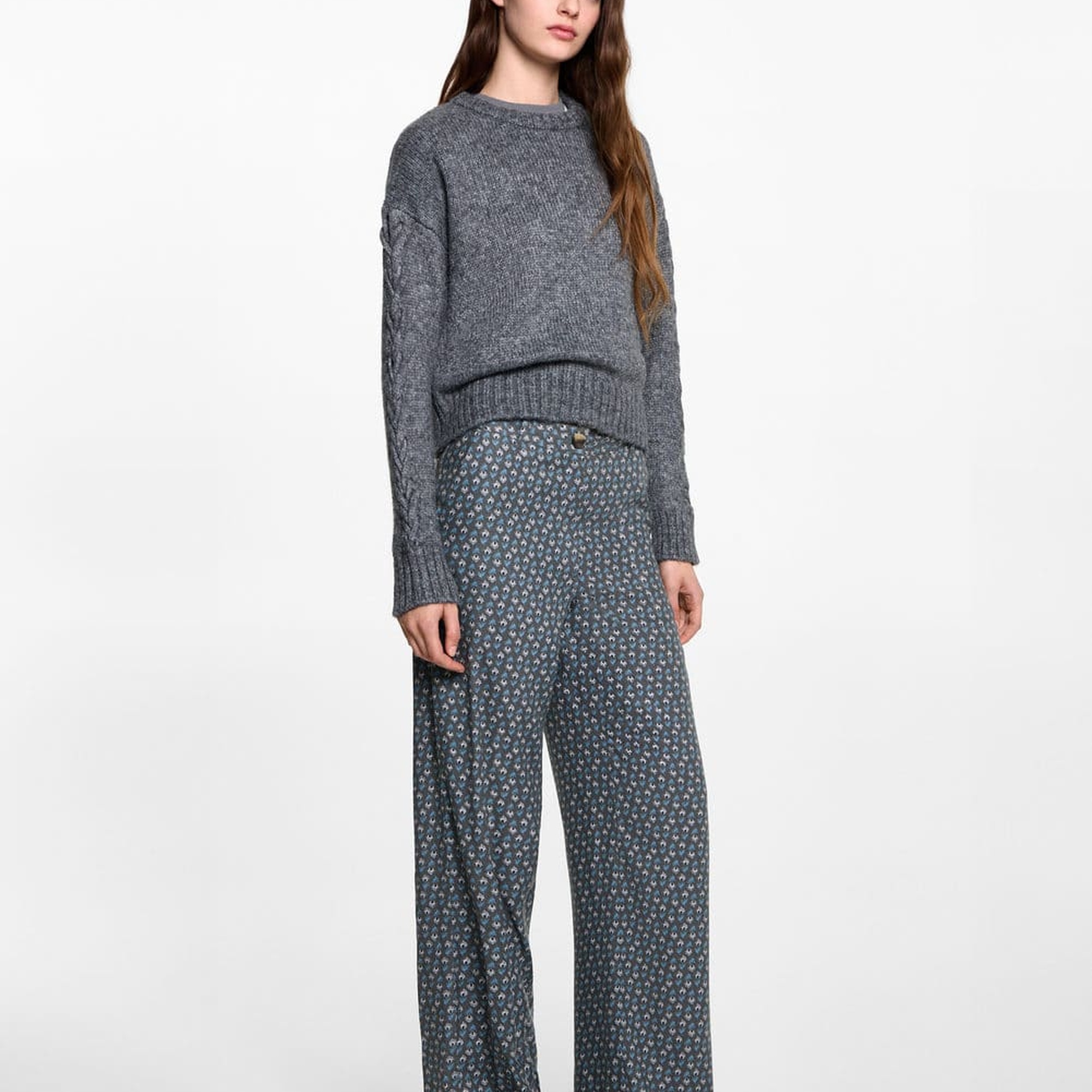 Mango Çocuk Çiçekli Pantolon Kömür Karası