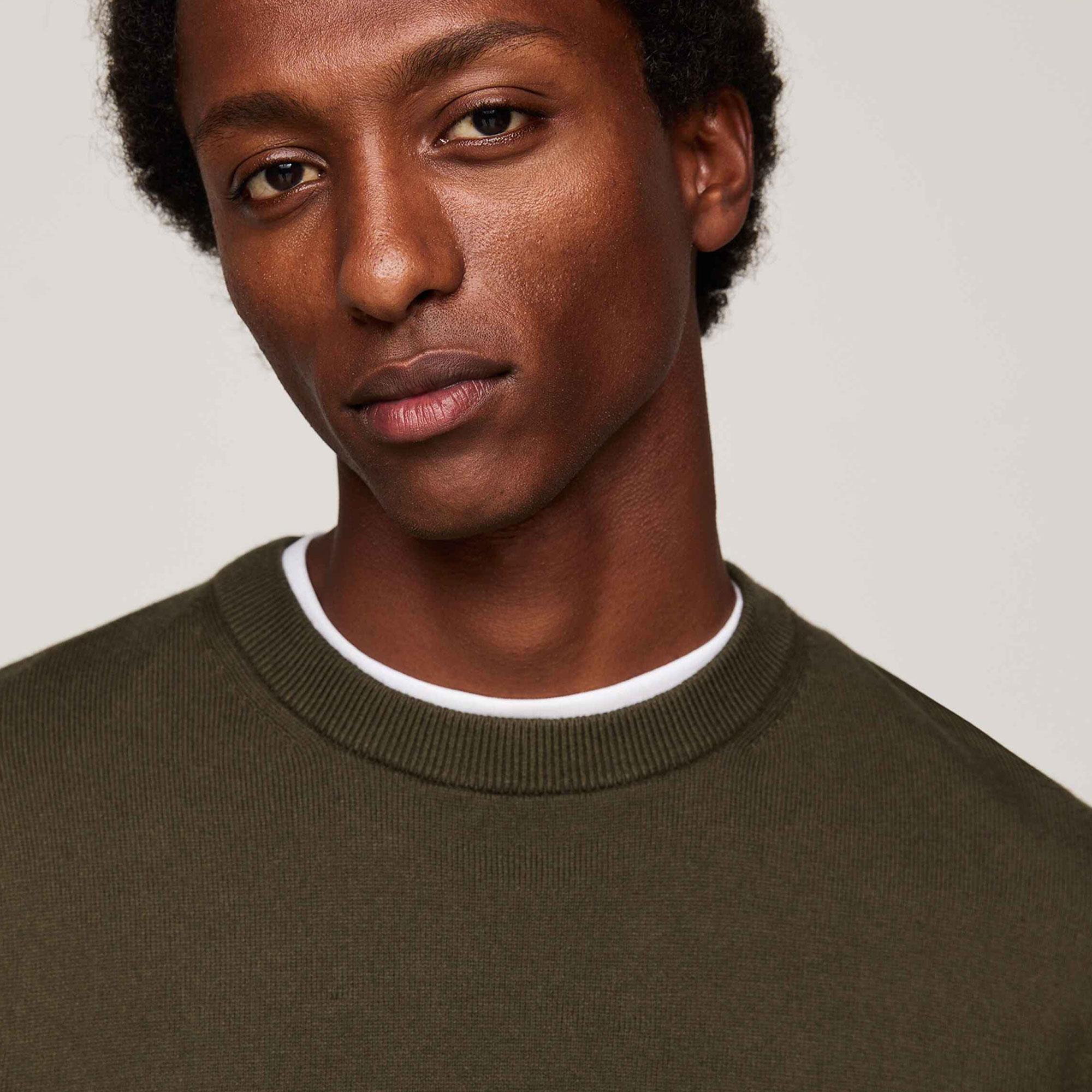 Tommy Hilfiger Erkek Haki Triko