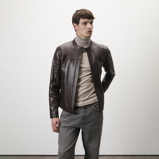  Jason Kahve Erkek Deri Mont