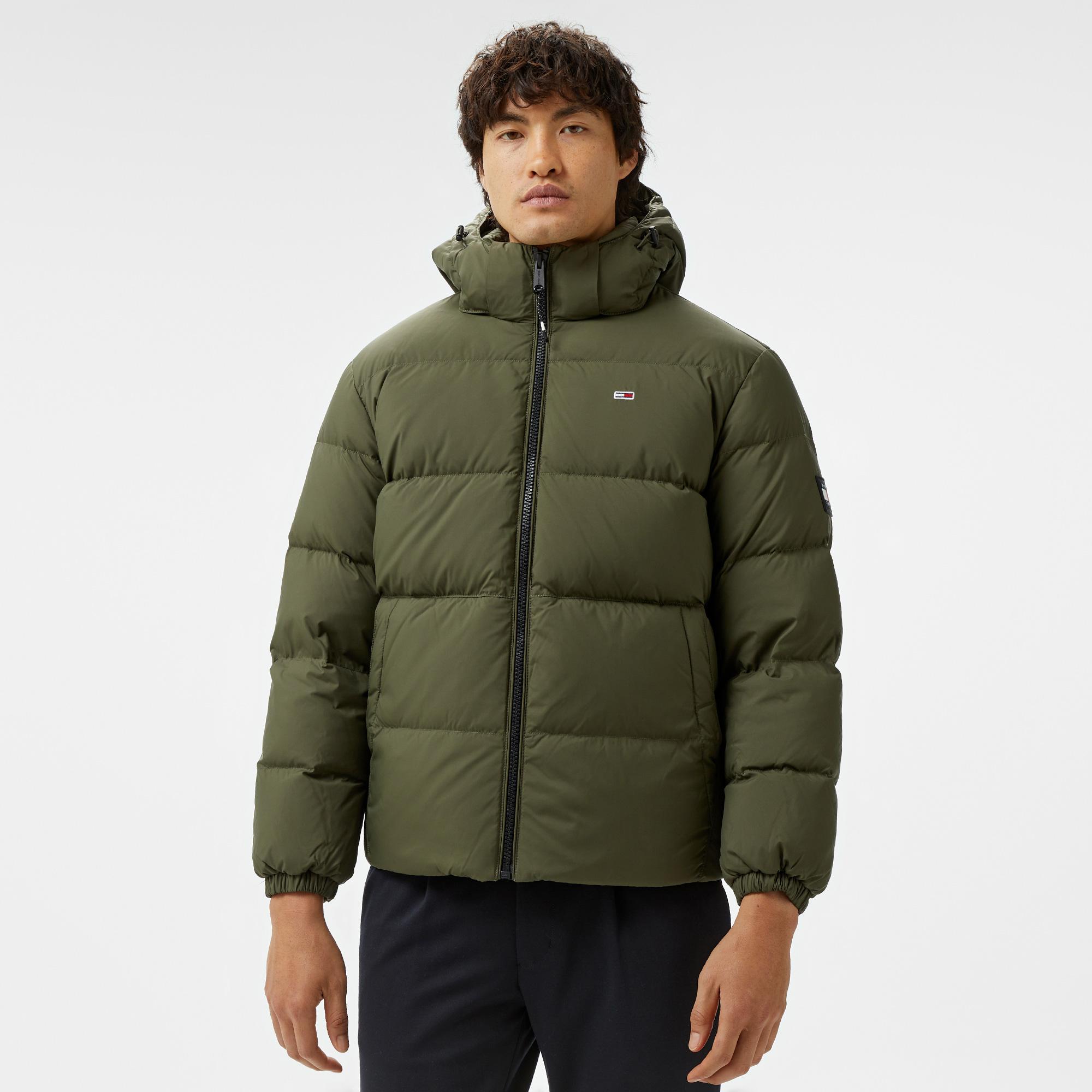 Tommy Hilfiger Jeans Essential Down Erkek Yeşil Mont