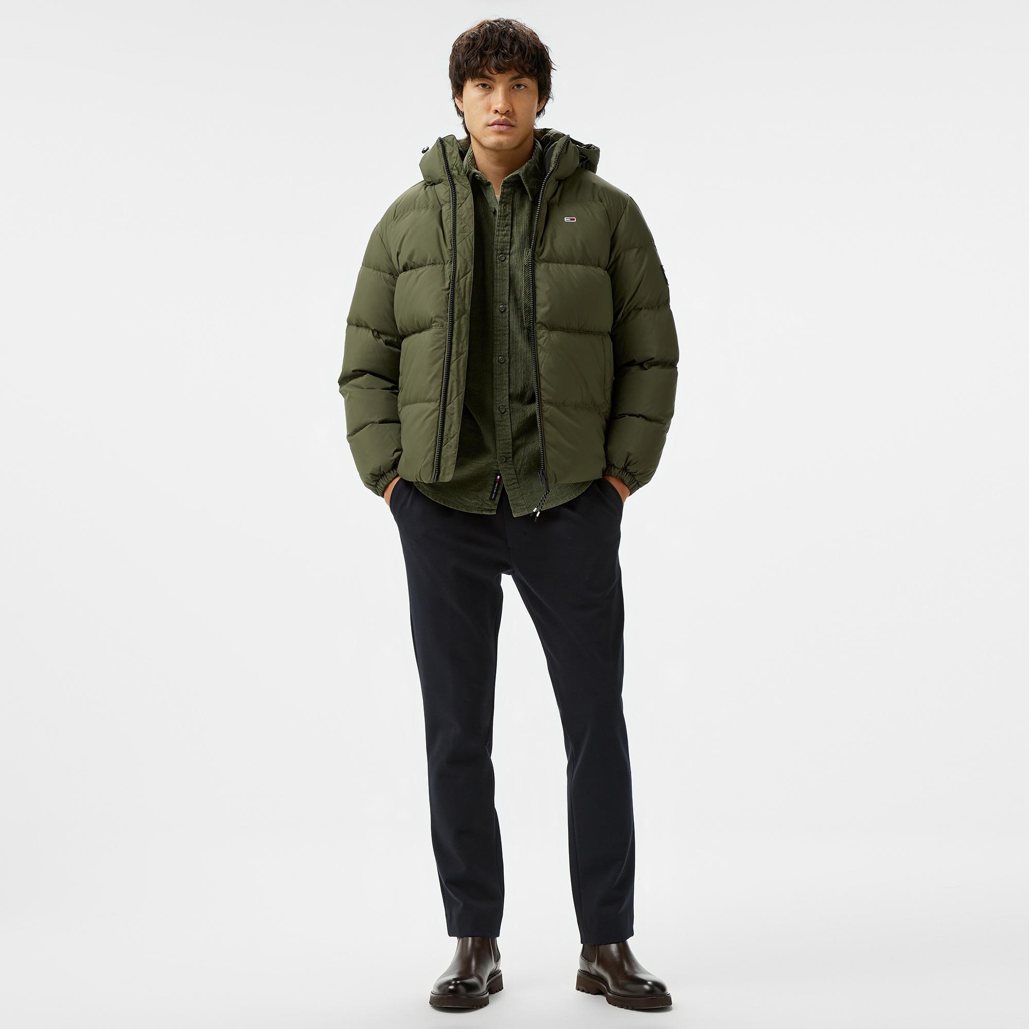 Tommy Hilfiger Jeans Essential Down Erkek Yeşil Mont