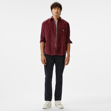  Tommy Hilfiger Jeans Corduroy Shirt Erkek Bordo Gömlek