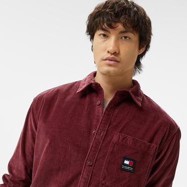  Tommy Hilfiger Jeans Corduroy Shirt Erkek Bordo Gömlek