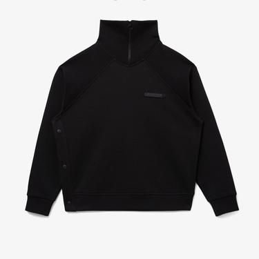 Kadın Regular Fit Fermuarlı Dik Yaka Siyah Sweatshirt