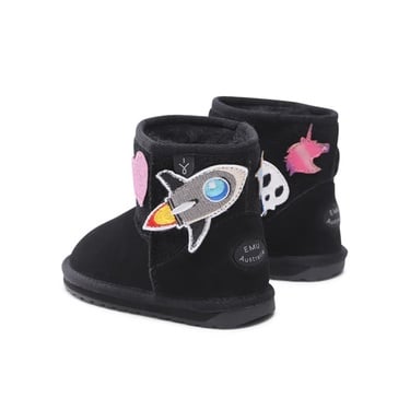  Emu Australia Wallaby Mini Play Unisex Çocuk Siyah Bot