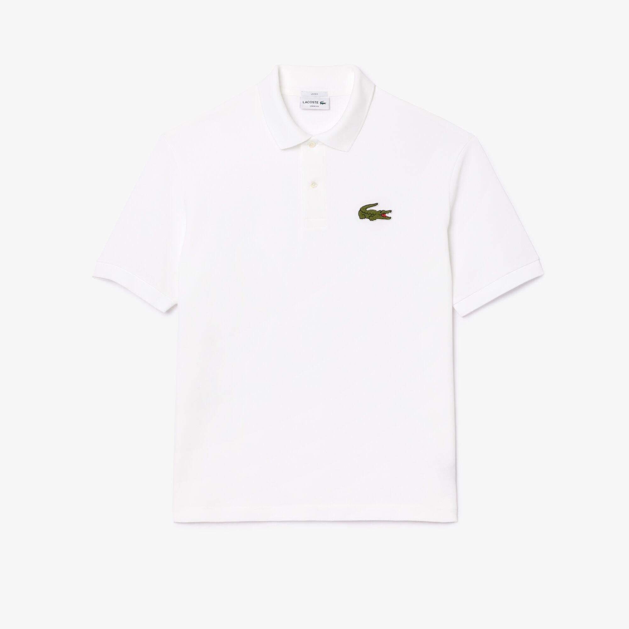 Lacoste Ribbed Collar Unisex Beyaz Polo
