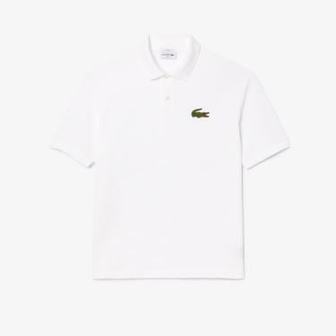  Lacoste Ribbed Collar Unisex Beyaz Polo