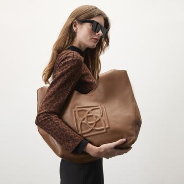  Kadın Turuncu Deri Hobo Çanta