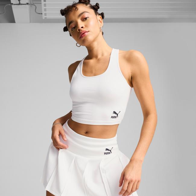  Puma Classics Crop Kadın Beyaz T-Shirt