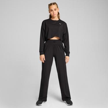  Puma Cloudspun Crossover Crew Kadın Siyah Sweatshirt