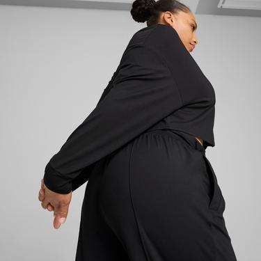  Puma Cloudspun Crossover Crew Kadın Siyah Sweatshirt