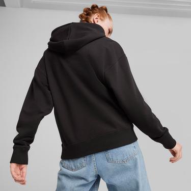  Puma Classics Shiny Logo Kadın Siyah Sweatshirt