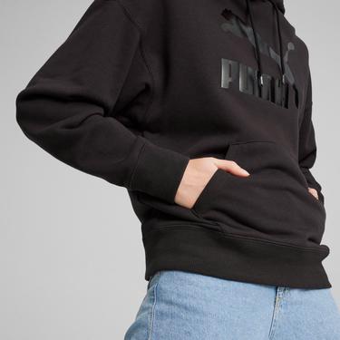  Puma Classics Shiny Logo Kadın Siyah Sweatshirt