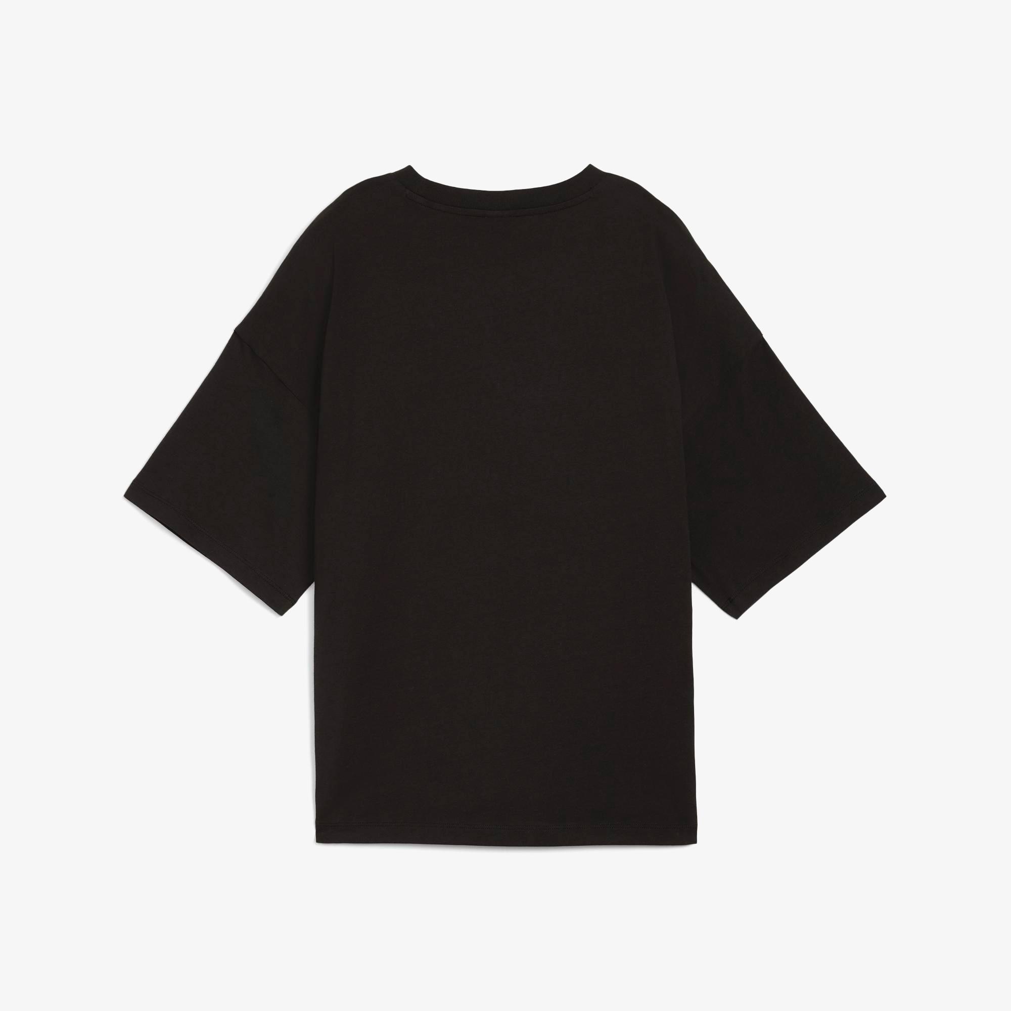 Puma Classics Oversized Logo Kadın Siyah T-Shirt