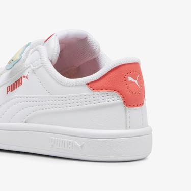  Puma Smash 3.0 Badges V Çocuk Beyaz Spor Ayakkabı